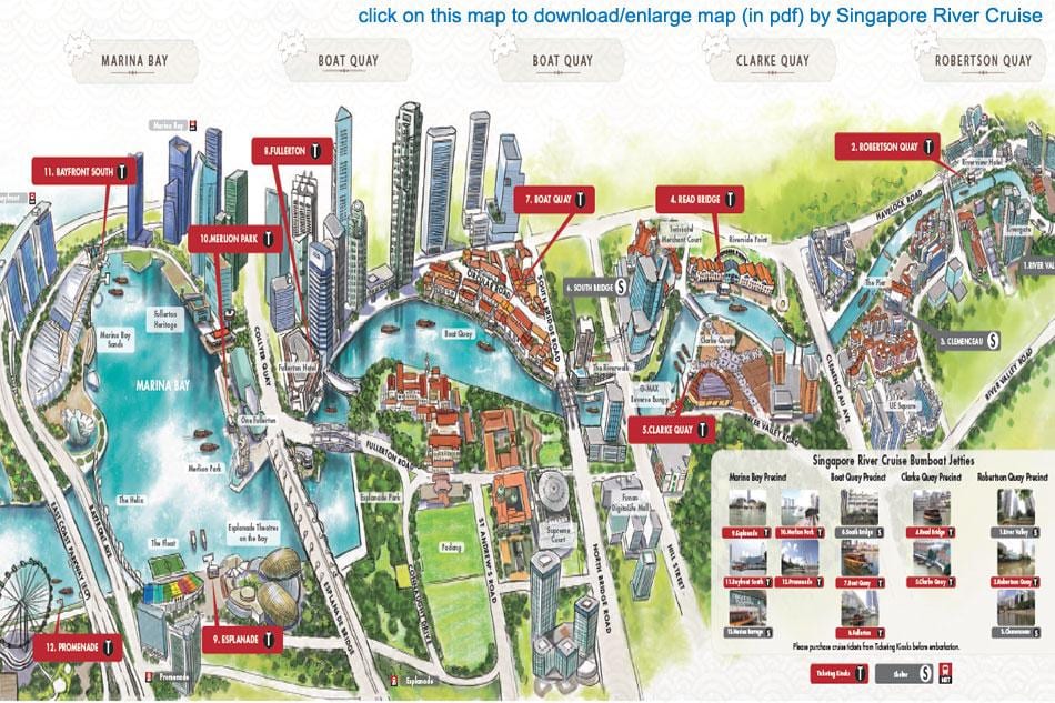 χάρτης της Singapore River Cruise