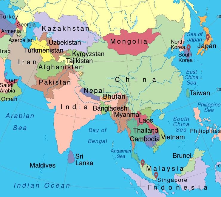 Σιγκαπούρη ασία χάρτη