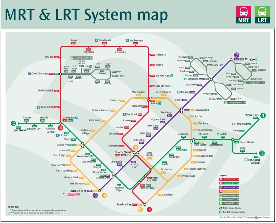 lrt χάρτη της διαδρομής Σιγκαπούρη