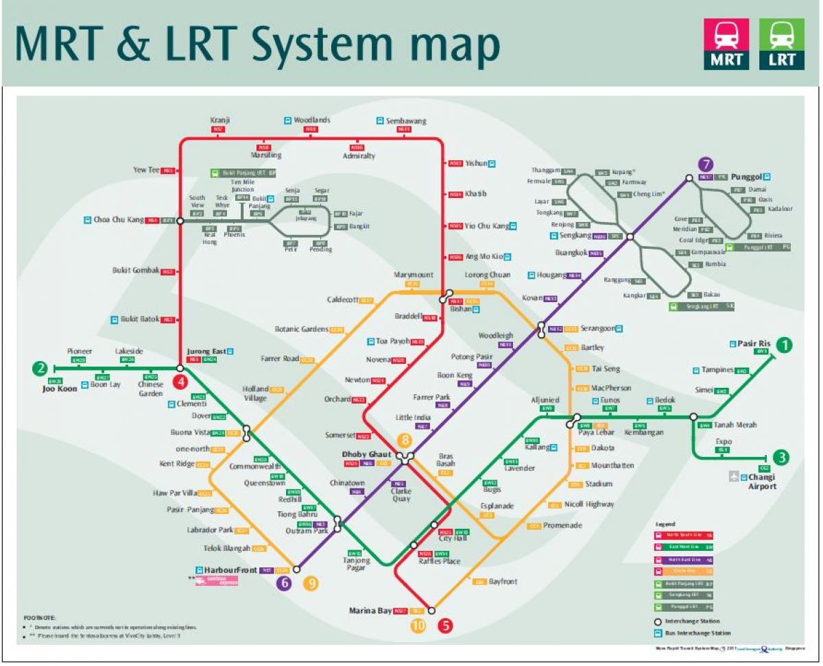 lrt χάρτη της διαδρομής Σιγκαπούρη