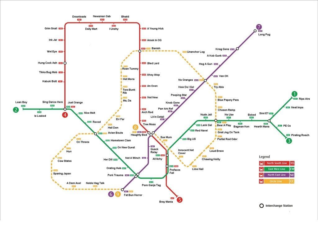 Σιγκαπούρη mrt station χάρτης