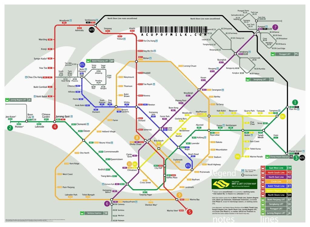 Σιγκαπούρη mrt γραμμή χάρτης