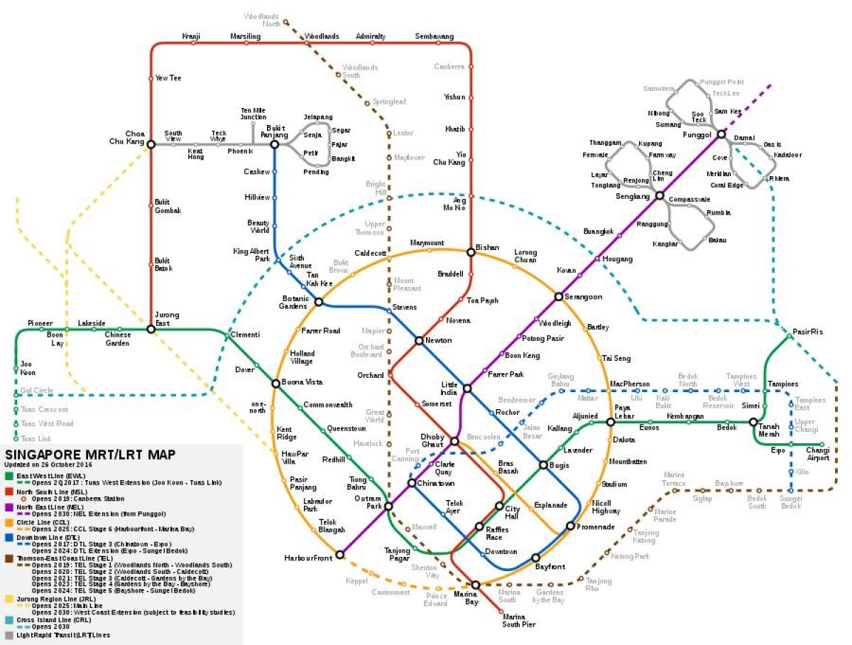 Σιγκαπούρη mrt σύστημα χάρτης
