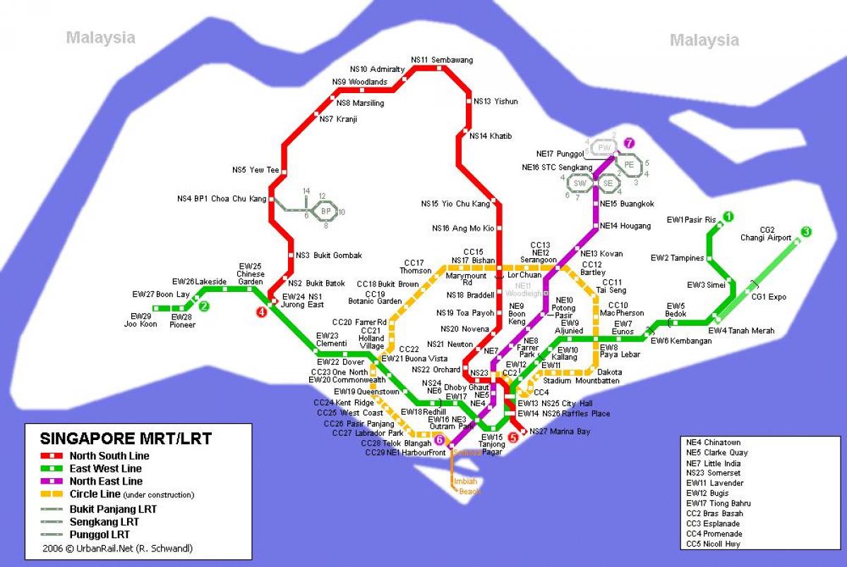 mtr χάρτης δρομολογίων Σιγκαπούρη