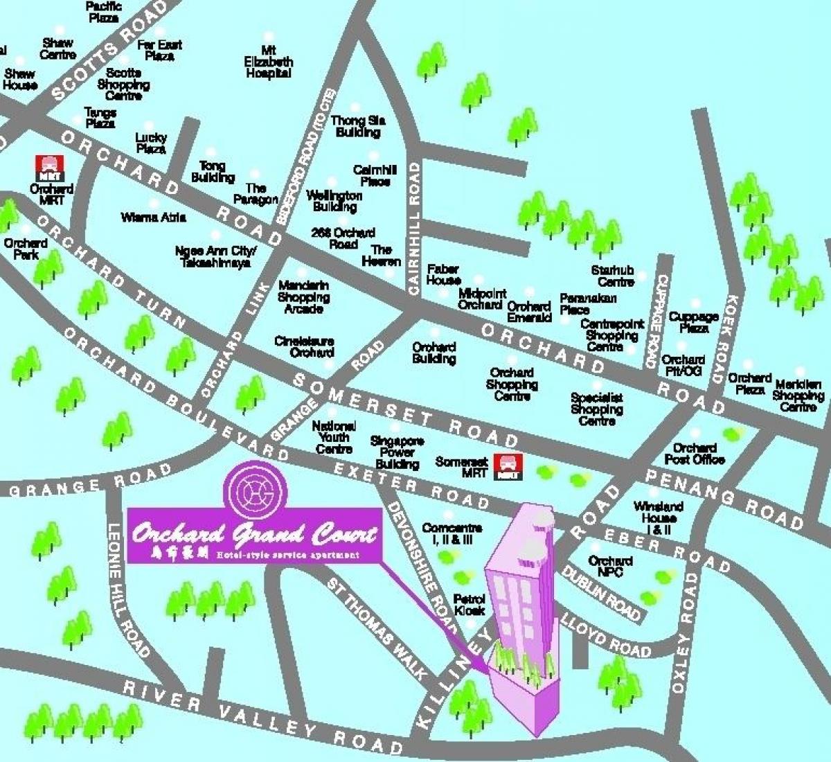 orchard road, Σιγκαπούρη εμφάνιση χάρτη