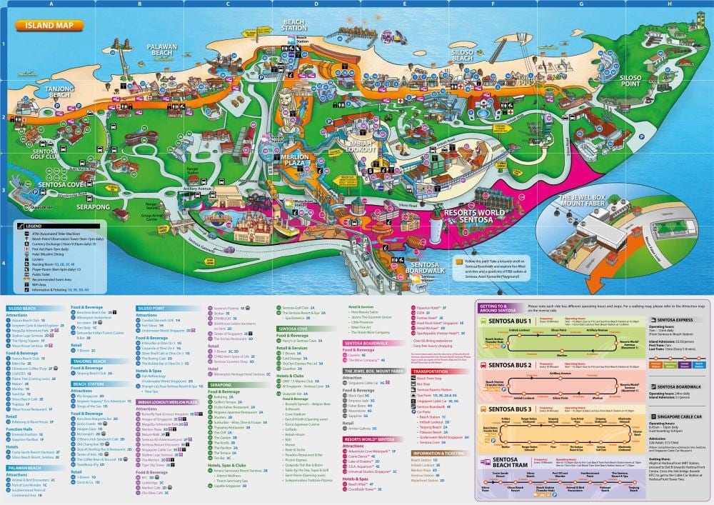 sentosa χάρτης αξιοθέατα