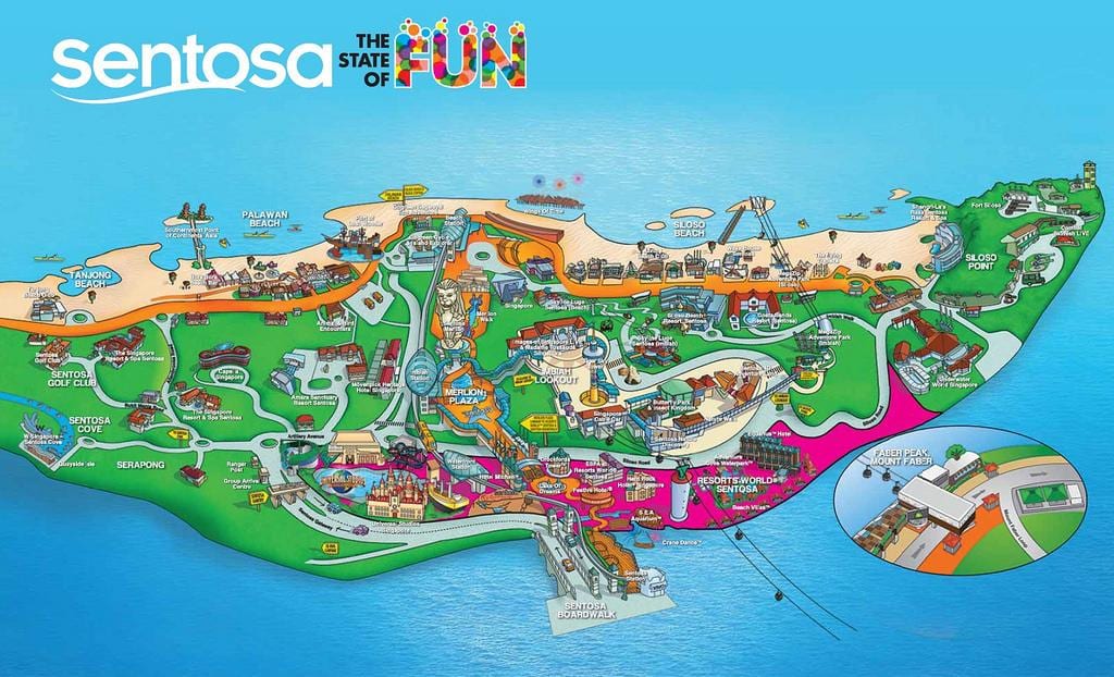 χάρτης του νησιού sentosa