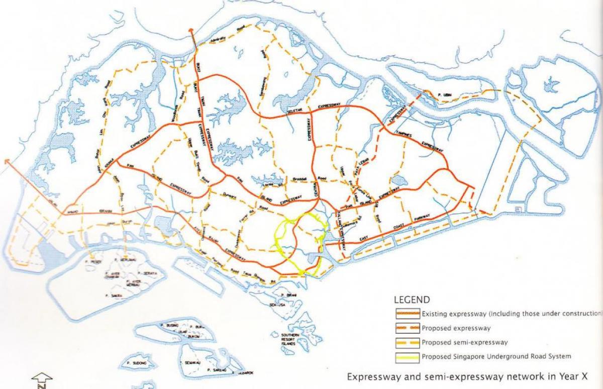 Σιγκαπούρη εθνική οδό χάρτης