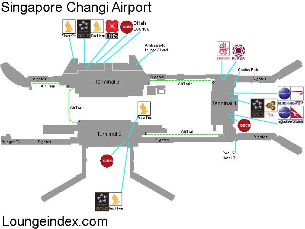 χάρτης της Σιγκαπούρης αεροδρόμιο