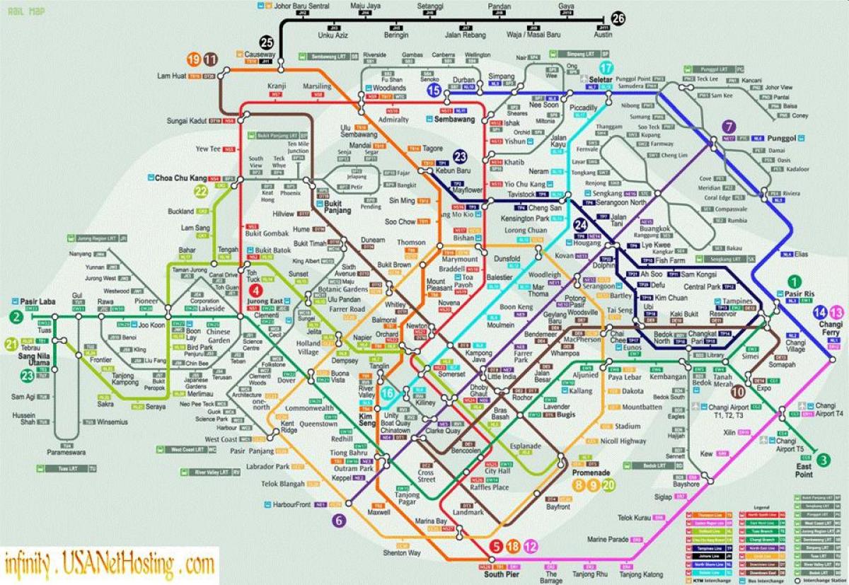 χάρτης της Σιγκαπούρης μεταφοράς