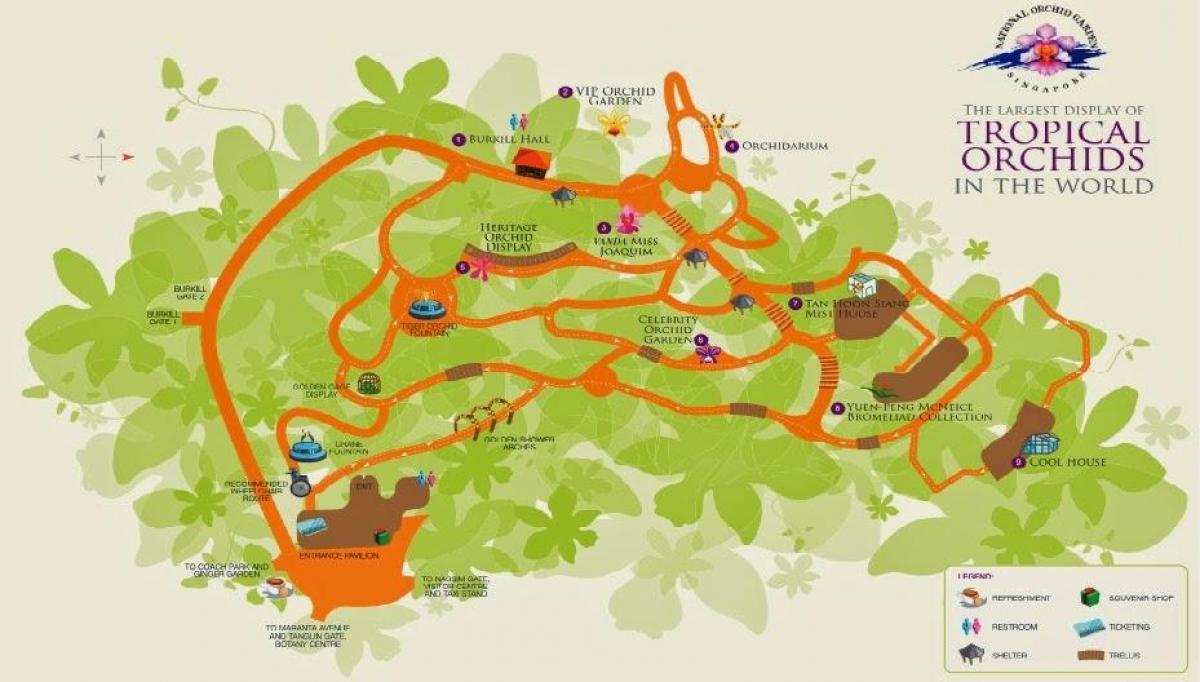 Singapore botanic gardens χάρτης