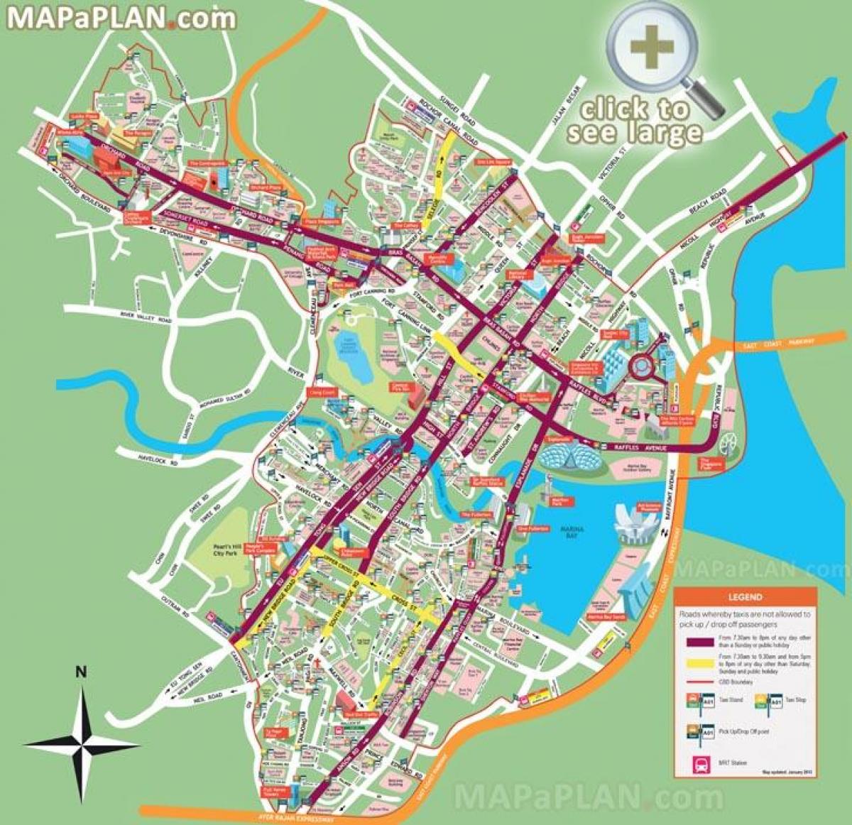 χάρτης της Σιγκαπούρη πόλης