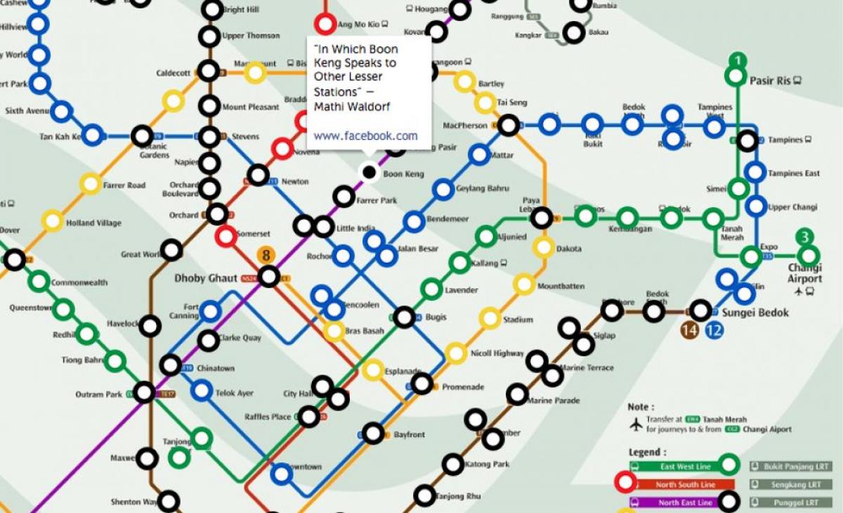 τρένο mrt χάρτης της Σιγκαπούρης