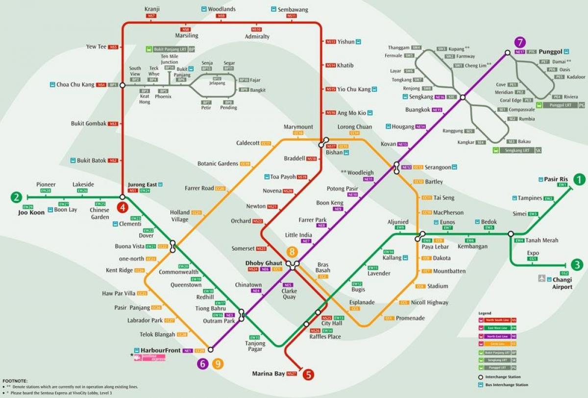 mrt σύστημα χάρτης της Σιγκαπούρης
