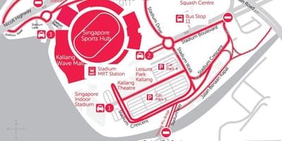 Χάρτης της Singapore sports hub