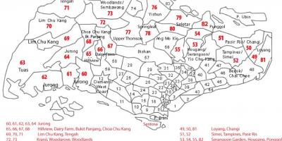 Σιγκαπούρη ταχυδρομικό κώδικα χάρτης